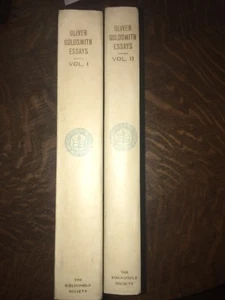 Essays and Letters of Oliver Goldsmith- The Bibliophile Society 1928 2 vol set  - Picture 1 of 6