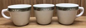 Lot 3 Syrakus China Eisenbahn Restaurant Geschirr grünes Band Airbrush Kaffeetassen - Bild 1 von 6