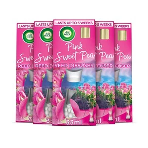 Air Wick Lufterfrischer Reed Diffuser, Pink Sweet Pea, Packung 5 x 33 ml, hält... - Bild 1 von 8