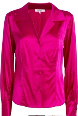 Camisa Blusa Marco "Mujer" Mezcla Seda Talla Grande Magenta Nueva con Etiquetas $398. Foto 1 de 4