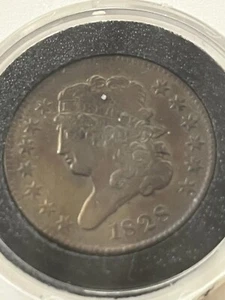 1828 13 Stars Classic Head Half Cent AU - Picture 1 of 6