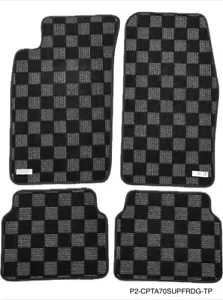 Alfombrilla delantera trasera de carreras gris oscuro P2M para Toyota Supra A70 1986-92 MK3 - Imagen 1 de 1