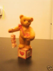 Cherished Teddies " Bear with HEART dangling blocks  203084   1996 - Picture 1 of 3