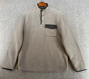 Pullover mediano gris polar con solapa bolsillo botón a presión Telluride Clothing Co para hombre - Imagen 1 de 8
