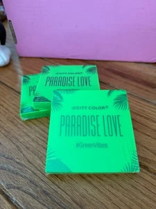 CITY COSMETICS PARADISE LOVE GREEN EYE SHADOW PALETTE BRAND NEW SEALED FREE SHIP - Picture 1 of 4