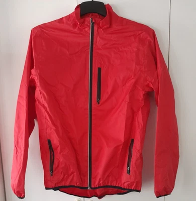Red Cycling Rain Wind Jacket with Inside Pockets Zippered Never Used Size L - Image 1 of 4