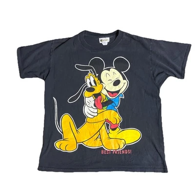Camiseta gráfica vintage años 90 Mickey Mouse & Pluto Best Friends talla grande Foto 1 de 4