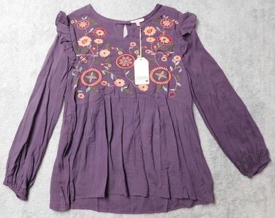 Nuevo con etiquetas Jodifl Para Mujer Floral Bordado Manga Larga Grande Boho Hippie California Foto 1 de 4