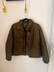 Madewell Travel Buddy Jacket Olive Green Quilted Packable Puffer Coat Size M - Picture 1 of 5