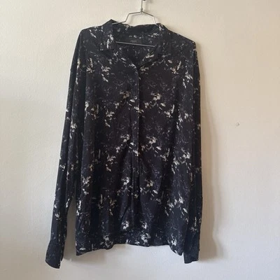 APT.9 Mens Button Down Long Sleeve Dress Shirt M Marble Multicolor Viscose Casua - Image 1 of 4