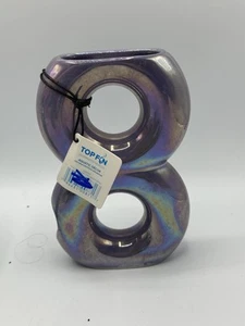 Top Fin Futurologia Decorazione Acquatica Ceramica Porta Piante Pesce Nascondi Viola Smaltato - Foto 1 di 5