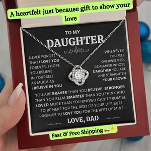 Tochter Halskette vom Papa - Zirkonia Anhänger, Geschenkbox, Geburtstagsschmuck - Bild 1 von 17