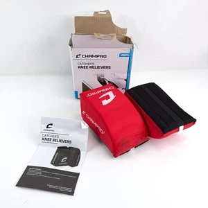CHAMPRO Youth Red Catcher's Knee Pad Knee Relievers Dual Density Cushion Basebal - Picture 1 of 8