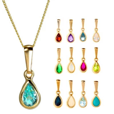 jewellerybox Pendentif Pierre de Naissance en Or Jaune 9 Carats - Photo 1/2