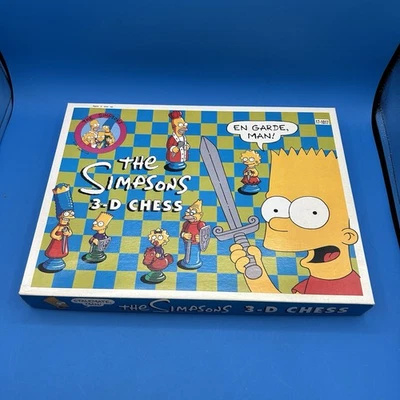 Vintage 1991 The Simpsons 3D Chess Set Complete Board Game Classic - Image 1 of 3
