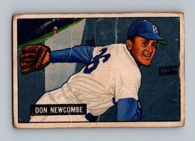 Tarjeta de béisbol vintage Bowman #6 Don Newcombe 1951 baja calidad Foto 1 de 2