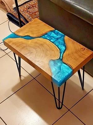 Sofa Table Top For Home Furniture Epoxy Resin Walnut Wood Table Top Custom Order - Image 1 of 4