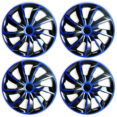 4x Radkappen Radblenden Radzierblenden Quad Bicolor Blau 15 Zoll Set für Opel - Bild 1 von 4