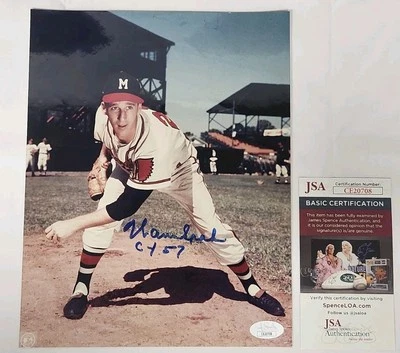 Warren Spahn Signed Autographed 8x10 Photo BRAVES JSA COA - Image 1 of 2