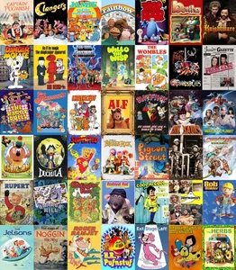 Listado múltiple niños niños TV vintage retro placas metálicas signos imágenes - Imagen 1 de 44