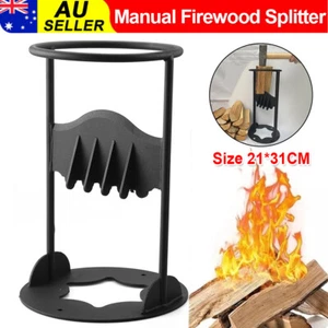 Manual Firewood Splitter Kindling Cast Iron Wood Chopper Wood Splitting Wedge - Picture 1 of 16