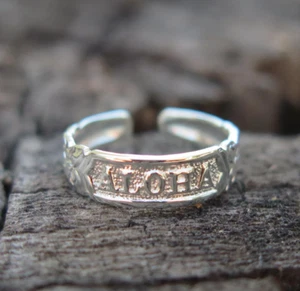 Hawaiian Sterling Plumeria 925K Silver ALOHA Engraved Scrolling Toe Ring TR1101 - Picture 1 of 4