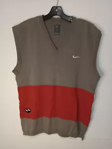 Vintage Nike Tiger Woods Slam Yin Yang Logo Gray Kit Golf Sweater Vest Men's M - Picture 1 of 9