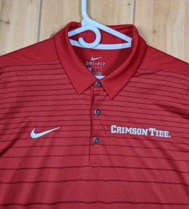 Nike Dri Fit Alabama Crimson Tide Polo Men's L Embroidered 3 Button Golf Shirt - Picture 1 of 11