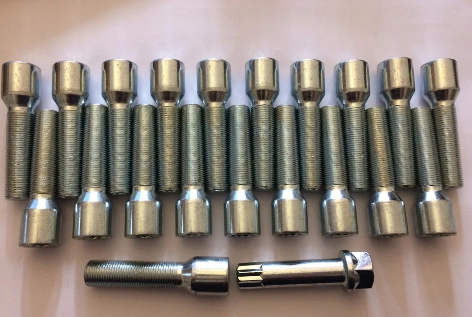 20 X TUNER + KEY 70mm LONG 45mm M12X1.5 THREAD WHEEL BOLTS FITS VAUXHALL 65.1 1 - Image 1 of 1