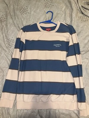 Supreme FW2016 Striped Twill Crewneck - Image 1 of 3
