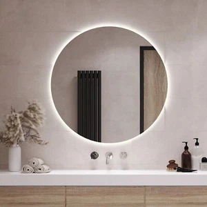 LED Bad Rund Spiegel Badezimmer Mit Energiesparender Led-Beleuchtung Weiß 90 cm - Bild 1 von 12