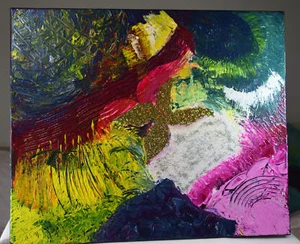 Cuadro pintado, pintado a mano, cuadro acrílico, decoración de pared, collage, abstracto - Imagen 1 de 2