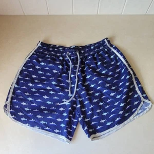 Boys' Nautical Shark Swim Trunks Size Large - Picture 1 of 4