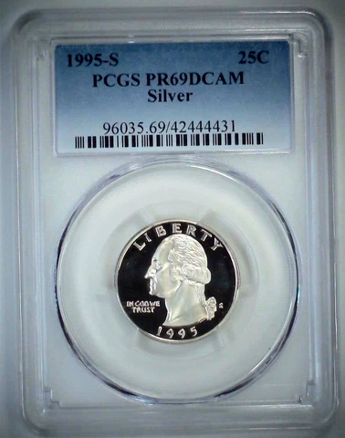 1995-S 25C Washington Quarter PCGS PR69DCAM 90% Silver 23llco0308 Cover