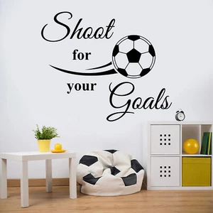 Football wall sticker Shoot for your Goals Kids Bedrooms Soccer Wall Sticker SFG - Picture 1 of 9
