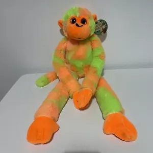 Orange green Kandytoys Hanging Monkey 60CM - TY5653 Hand Stick Cuddly Soft Teddy - Picture 1 of 4