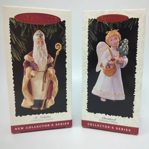 Hallmark Christmas Visitors Ornaments, St. Nicholas & Christkindl, Vintage - Picture 1 of 4