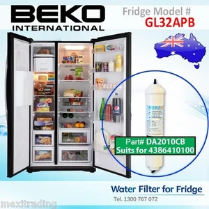 Compatible InLine External Water Filter Suits 4386410100 for Beko Fridge GL32APB - Picture 1 of 7