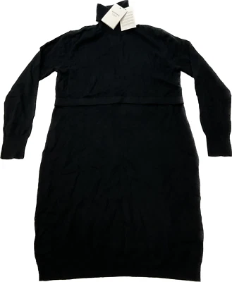 Seraphine Maternity Jumper Dress Womens Size S Black Long Sleeve Turtle Neck - Image 1 of 4