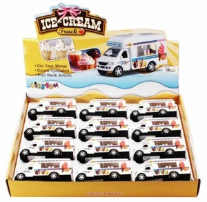 BOX OF 12 DIECAST MODEL TOY CARS - ICE CREAM TRUCK, 5 INCH - Picture 1 of 2
