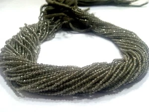 RAUCHTOPAS NATÜRLICHES RONDELL FACETTIERTER SCHLIFF 2 MM EDELSTEIN PERLEN 18 ZOLL 1 STRANG AG - Bild 1 von 10