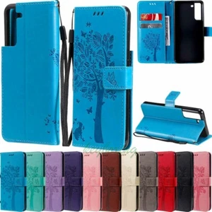 For Samsung S21 FE S20 S10 S9 S8 Plus S7 Wallet Card Holder Leather Case Cover - Picture 1 of 49