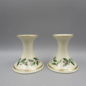 Lenox Fine China HOLIDAY Candle Holders - Set of Two - Picture 1 of 3