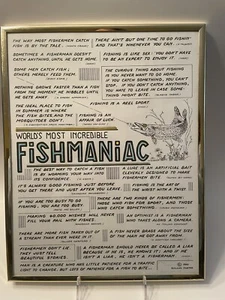 Vintage 11 x 14 Fishmaniac Print 1989 signiert Roland Partos 276 /500 Fisherman - Bild 1 von 4