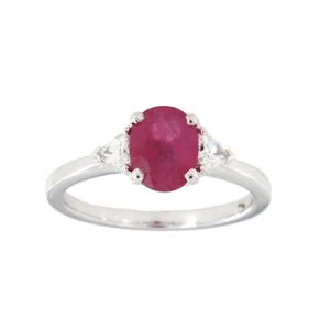 Ring Weißgold Rubin Diamanten Creolen - Bild 1 von 1