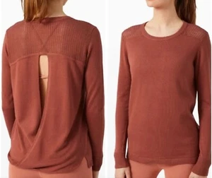 Lululemon Back To Balance Rustic Athletic Rust Clay Knit Sweater Top SZ 4 - Imagen 1 de 8