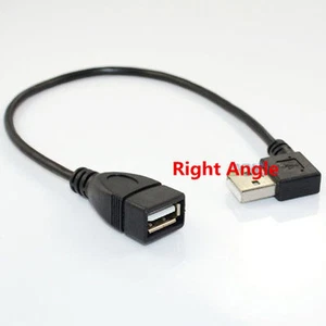 USB-A 2.0 Right-Angle Male to Female Extension Data Sync cable 30cm - Picture 1 of 4
