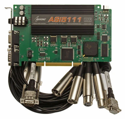 AudioScience ASI5111 F0 Mic Preamp + XLR Cables AES Digital & Balanced Analog - Image 1 of 4