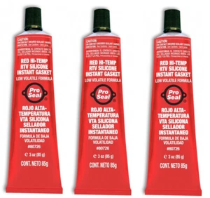PRO SEAL 80726 RTV Silicone Sealant 3 PACK 3 oz Tube Red High Temp Sensor Safe - Picture 1 of 1
