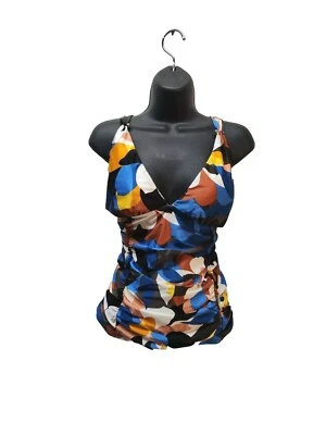 Top de baño para mujer Calvin Klein grande con correa de alambre en V Tankini marrón traje de baño colores Foto 1 de 4